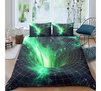 3D Comfortable Microfibre Cosmic vortex Comforter Cover Easy Care Bedding Set w/ Pillowcases Sci-fi space phenomenon Bedding Quilt Cover All Season Soft Washable for Boys Girls Kids Double（200x200cm）