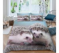 3D Comfortable Microfibre hedgehog pets Bed Quilt Cover All Season Bedding Set w/ Pillowcases cute small animal style Duvet Cover All Season Breathable Washable for Home Decor Double（200x200cm）