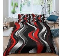 3D Comfortable Microfibre Wavy lines Duvet Cover Set Breathable Bedding Set with Pillow Shams Abstract motion pattern Duvet Cover All Season Easy Care, Washable for Home Decor Super king（260x220cm）