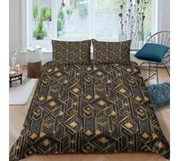 3D Comfy Microfiber Geometric patterns Duvet Cover All Season Bedding Sets with Pillowcases Modern Art Deco Style Quilt Cover Set Breathable Easy Care, for Bedroom Decor Super king（260x220cm）