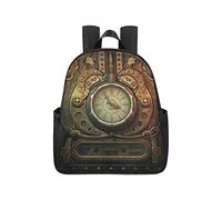 3D Computer Graphics Clock Steampunk Style School Backpack 12.40x5.12x14.17inch Purse Backpack Multipurpose Casual Backpack Purse Business Travel School,Office