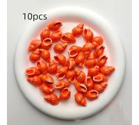 3D Conch Shell Beads, 10PCS 22mm Resin Charms for Jewelry Making, Nautical Sea Shell Loose Beads for DIY Necklace, Bracelet, Craft Accessories(Orange)