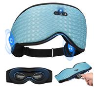 3D Contoured Sleep Mask with Bluetooth Headphones, Adjustable Blackout Sleeping Mask, Easy Installation Sleeping Headphones with Ultra-Thin Stereo Speakers for Men, Women-Blue