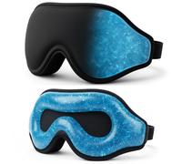 3D Contoured Sleep Mask with Cooling Gel Inserts, 100% Blackout, No Pressure Eye Cover, Hot and Cold Therapy for Puffy Eyes and Migraine Relief