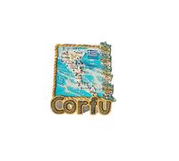 3D Corfu Greece Fridge Magnet Souvenir Gift,Resin Handmade Corfu Refrigerator Magnet Home & Kitchen Decoration Collection