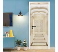 3D Corridor View 90 X 200 Cm Door Sticker Peel and Stick Self-Adhesive Door Wraps Murals Wallpaper Waterproof PVC Door Decal for Bedroom Decoration Children's Room Boy Girl Room Door P-20589651733047