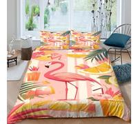 3D Cosy Microfiber Summer vibes Quilt Cover Machine Washable Bedding Set with Pillow Cases Tropical fruit design Duvet Cover Sets Easy Care Breathable All Season for Bedroom Decor Single（135x200cm）