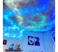 3D Cotton Cloud LED Light, RGB Music Sync Night Light, Dimmable Thunder Cloud Lamp for Bedroom, Gaming Room Atmosphere, Colorful Ceiling Mount, 20m Range