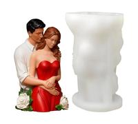 3D Couple Mold, 5.2x4.7x8.6cm Romantic Silhouette Design, Easy Release Silicone Base, Reusable Candle Crafting Tool, Artistic Sculptural Casting Kit, Suitable for Wedding Valentine's Day