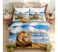 3d Coverless Duvet Double 7.5 tog All Season Lion Savanna