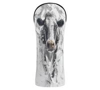 3d Cow Broken Wall Golf Club Head Covers Premium Leather Waterproof Headcover with Number Tag Designed to Fit All Woods and Drivers