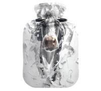 3D Cow Broken Wall hot Bottle Water Bag with Soft Cover, 2L Warm Water Bottle for Bed for Hot and Cold Therapies, Hot and Cold Therapies