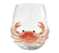 3D Crab Glassware, 350ml Ocean Octopus Drinking Glass Barware, Handmade Nautical Cocktail Cup, Marine Animal Inspired Ocean Decor for Home Bar Gift