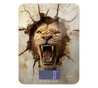 3d Cracked Hole Angry Animal Lion portable mini food scale 11lb/0.18oz, 5kg/5g scale gram with 4 unit for weight loss Espresso Keto (Batteries not Included)
