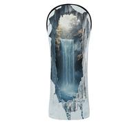 3D Cracked Marble Hole Waterfall Golf Club Head Cover Premium Leather Headcovers with Number Tag for Driver, Woods and Hybrid