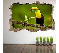 3D Cracked Wall Stickers Toucan Bird Kids Bedroom Nursery Art Wallpaper Living Room Corridor Children Room Decoration DIY Mural 55x83cm