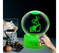 3D Creative Cute Elephant Crystal Ball Night Light 3.15inches Gradient Glass Sphere Decorative Luminous Tabletop Mood Desk Lamp Remote/Touch Control 16 Lighting Colors Strobe Mode for Kids Bedroom