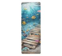 3d Creative Floor Painting Ocean yoga mat with strap for pilates printed, non slip, hot yoga mat towel non slip grip and bag tapete para ejercicio 71x26 inches