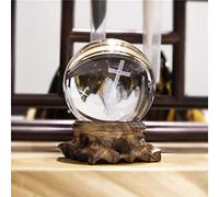 3D Cross Ball Crystal Paperweight Full Sphere Glass Fengshui With Woonden Base(60mm)