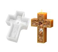 3D Cross Silicone Moulds, DIY Cross Candle Moulds, Jesus Rose Epoxy Resin Mould Religious Craft, Handmade Christian Gift