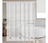 3D Crushed Stone Design ECO Shower Curtain - Mould Proof PEVA Waterproof 180x180cm With 3 Magnets, 12 Plastic Hooks - Heavy Duty Quick-Drying Washable Bathroom Curtain