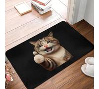 3D Crying Cat Meme With Thumbs Up Good Job Non-slip Doormat Floor Mat Carpet Rug for Kitchen Entrance Home Bathroom Footpad Mats-50x80cm
