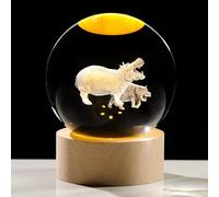 3D Crystal Ball Hippo Gifts for Women Men - Hippo Statue Paperweight Birthday Hippopotamus Gifts for Best Friend Daughter Keepsake Paperweight - Animals Figurines Statues Home Decor