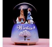 3D Crystal Ball Music Box With Automatic Rotation And Colorful Changing LED Lights A Creative Luxury Gift Idea(G)