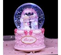 3D Crystal Ball Music Box With Automatic Rotation And Colorful Changing LED Lights A Creative Luxury Gift Idea(A)