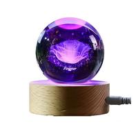3D Crystal Ball Night Light, Glass Ball Night Light with Wood Base, Colorful LED Night Light, Decorative Bedroom Nightlight, for Girlfriend,Mother and Friends…