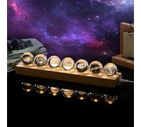 3d Crystal Ball Solar System Crystal Ball with Led Lamp Base - Best Birthday Science Gifts For Man Teacher Boy Kids Girls Men - Galaxy Jupiter Saturn Moon Earth Solar System Space Astronomy Gifts