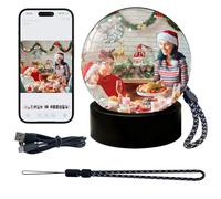 3D Crystal Ball Video Player - 2.7" WiFi Personalized Digital Display - Memory Orb Custom Video Sphere - Christmas Memory Spheres Ultrasound Ornament - DIY Gift for Anniversary, Birthday (Blue)