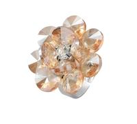 3D Crystal Flower Statement Ring for Women Teens Silvery Chunky Cherry Blossom Adjustable Open Wrap Finger Rings Comfort Fit Delicate Wedding Holiday Party Jewelry Gift