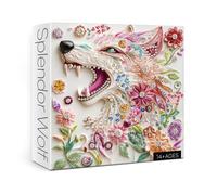 3D Crystal Wolf Puzzles for Adults 1000 Pieces, Colorful Jewel Animals Jigsaw Puzzles, Beautiful Diamond Flower Fantasy Puzzle
