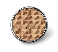 3D Cuboid Pattern Badges Decorative, Durable Aluminum Alloy Round Badge, Lightweight Button Brooch for Shirts, Jackets, Hats, Uniforms 1"