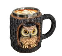 3D Cup 325 ml - Tree Hole Animal Design Tea Mug - Reusable Water Cups for Birthday Party Weekend Leisure Personal Collection Home Relaxing Moments Morning Routine