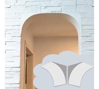 3D Curved Gypsum Arch Doorway Kit - Paintable Wall Molding Set for DIY Half-Circle Corners, Ideal for Cafe & Home Decor (24x24x24cm / 9.4x9.4x9.4in)