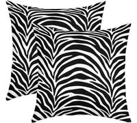 3D Cushion Covers Black And White Cushion Covers 65x65 cm Zebra Print Square Pillowcases Set of 2 Decorative Throw Pillow Cases 26x26Inch for Living Room Sofa Couch Bed Pillow Cases 2 Pack A1593