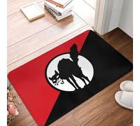 3d Custom Anarchist Black Cat Flag Doormat Anti-Slip Entrance Kitchen Bath Door Floor Mats Garden Rug Carpet Footpad