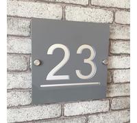 3D Custom House Number Plaque Smoke Grey and Silver Acrylic Floating Numbers with Address Plaque for Interior and Exterior Door Ideal for Home, Hotel, Apartment, Shop