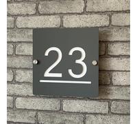 3D Custom House Number Plaque Smoke Grey and White Acrylic Floating Numbers with Address Plaque for Interior and Exterior Door Ideal for Home, Hotel, Apartment, Shop