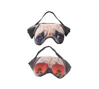 3D Cute Animal Funny Sleep Eye Mask for Kids Girls Men Women, Soft Plush Cat Dog Blindfold Sleeping Mask for Plane Travel Yoga Office Snap Nap Eye Cover Eyeshade (2 Pack)