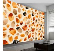 3D Cute Animal Fur Leopard Spots Non-Woven Wallpaper Mural 200 x 140 cm, Yellow Large Wall Coverings, Paste the Wall for Girls Boy Bedroom Nursery Teenagers Playroom Home Decor