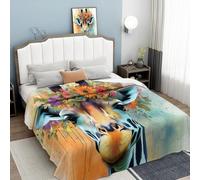 3D Cute Animals Extra Large Fleece Throw Blanket for Couch, Sofa, 270GSM Queen Super Soft and Warm Cosy Travel Blankets, Giraffe Lightweight Throw