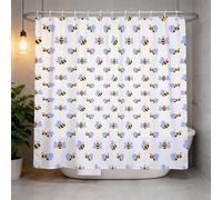 3D Cute Bee Shower Curtain for Stalls Bathtubs Cute Animals Bathroom Decor Shower Curtain Set Polyester Fabric Waterproof 180x180cm/71X71 Inch with Hooks