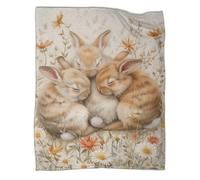 3D Cute Bunny Design Luxurious Super Soft Warm And Cosy Throws Fun Animals Pattern Fleece Throw Blanket Soft Fuzzy Blanket Soft, Plush, Fluffy, Warm, Cozy - Super Soft Warm Plush 60x80inch(150x200cm)