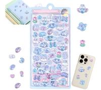 3D Cute Cartoon Puffy Stickers,Waterproof Kawaii Stickers for Scrapbooks,Planner,Journals,Laptops,Phone Case,Cute Animal Stickers,Sticker Pack,3D Floating Effect,Wide Range of Application(Blue)