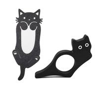 3D Cute Cat Bookmark - Unique Kawaii Kitten Page Holder, Perfect Gift for Bookworms & Cat Lovers (Black+Book Grip)