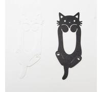 3D Cute Cat Bookmark - Unique Kawaii Kitten Page Holder, Perfect Gift for Bookworms & Cat Lovers (Black+White)