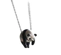 3D Cute Panda Pendant Necklace - Dainty Silver-Tone Animal Jewelry for Women